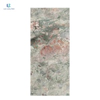 Dalle en pierre frittée grand format Luca Four Season, aspect marbre rose et vert |   Dalle de 12 mm pour mur d'accentuation de hall d'hôtel et suite OEM