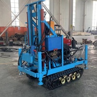 Foreuse rotative diesel pour puits d'eau, profondeur max. 200 m, pompe à boue, mini-machine de forage autotractée
