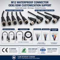Connecteurs de câblage M12 XLR mâle/femelle à 2, 3, 4, 5, 6, 7, 8, 9 broches, étanches IP67/IP68, pour faisceaux de câbles et applications aviation circulaires