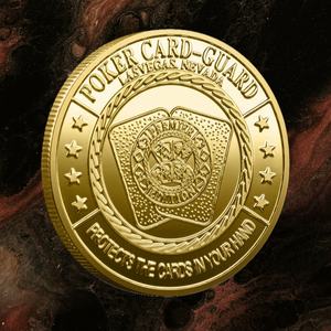 Jetons de <span class=keywords><strong>poker</strong></span> Lucky Casino, médailles commémoratives dorées, pièces de monnaie souvenirs de Vegas, jetons métalliques pressés, vente en gros, cadeau de collection - Product Image 3