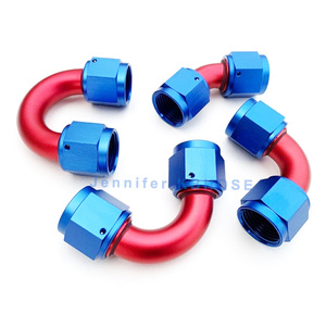 AN6 6AN AN-6 6 # JIC <span class=keywords><strong>06</strong></span> universel voiture aluminium moteur Turbo 90 degrés femelle ligne de carburant tuyau pivotant coupleur Union adaptateur raccord - Product Image 2