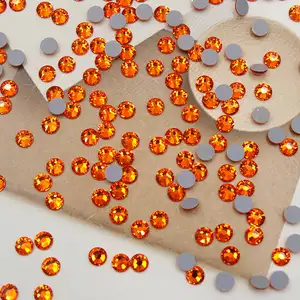 Ausgezeichnete Qualität rundes Glas Nagelkunst flacher Rücken Gold glänzender Strassstein für Kleidzubehör DIY