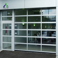 Porte de garage en verre sectionnelle résidentielle 9 x 8, porte de garage en verre aluminium à vue complète 12x12 7x9 avec passage