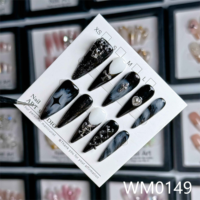 Vente en gros de faux ongles haut de gamme lisses faits à la main, design personnalisé, couverture complète, nail art Halloween