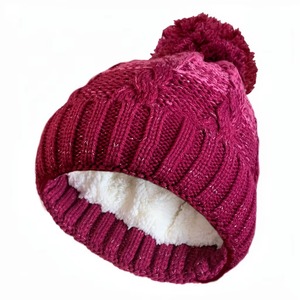 Chapeau d'hiver <span class=keywords><strong>pour</strong></span> filles 100% imperméable, chaud, réglable, <span class=keywords><strong>en</strong></span> tricot jacquard torsadé, avec <span class=keywords><strong>pompon</strong></span> et doublure thermique confortable - Product Image 1
