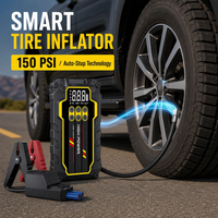 Démarreur de voiture et de camion, batterie portable 12V avec compresseur de pompe à air, booster, kit Baseus 1000A