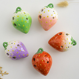 6 fori medio C chiave Ocarina a forma di fragola Ocarina materiale <span class=keywords><strong>in</strong></span> ceramica principianti strumenti musicali - Product Image 3