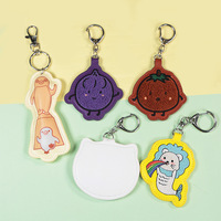 Porte-clés en cuir PU brodé motif ours mignon, pendentif pour clés de voiture, ornement de sac