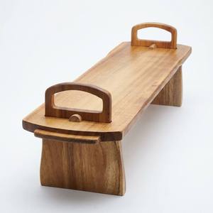 Bandeja Elevada de Madera de Acacia de 52x15x17 cm con Soporte para Buffet, Fiestas y Exhibición de <span class=keywords><strong>Tapas</strong></span> - Product Image 1