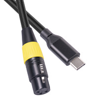 Câble audio USB Type C mâle vers XLR femelle 3 broches, câble de microphone numérique pour enregistrement en studio, carte son pour mixeur