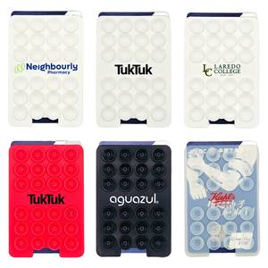 Support de téléphone à ventouse en silicone avec logo personnalisé imprimé, 24 cellules, robuste, antidérapant, pour diffusion en direct et selfies, avec rangement pour cartes - Product Image 5