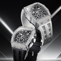 Montre Chronographe à Quartz pour Homme Mark Fairwhale, Boîtier Métallique 43MM, Bracelet en Caoutchouc, Multifonction, Étanche, Lumineuse, Lunette en Cristal, Style Affaires