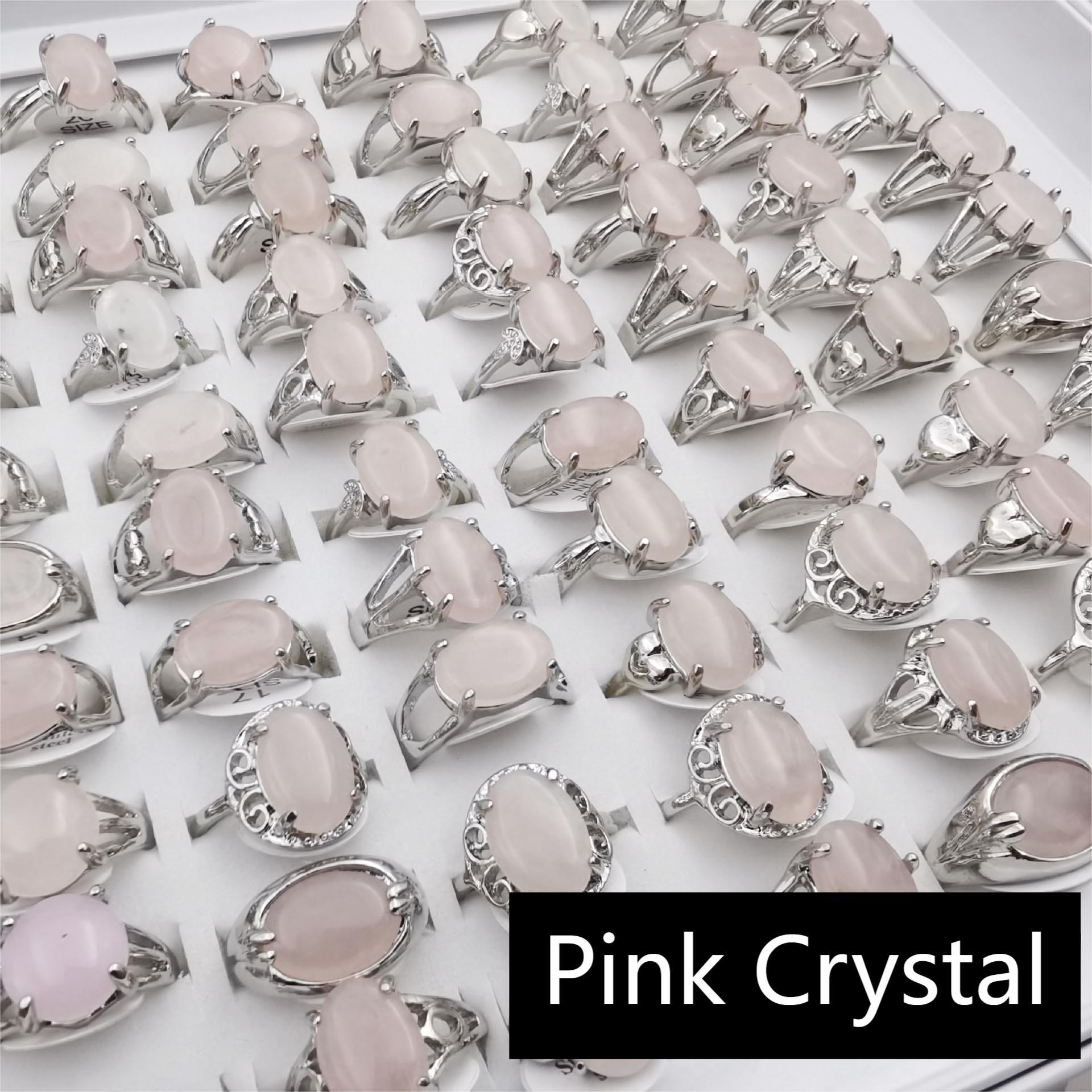 Lotto 35 Anelli Classici In Argento Con Pietra Naturale Bianca - Gioielli Donna, Regalo Ideale