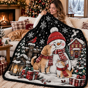 Custom Black Doodle <b>Blanket</b> Kids DIY Coloring Art Throw Soft Washable Cartoon Snowman Pattern Color <b>Blankets</b> for Family Gift Toy - Product Image 3