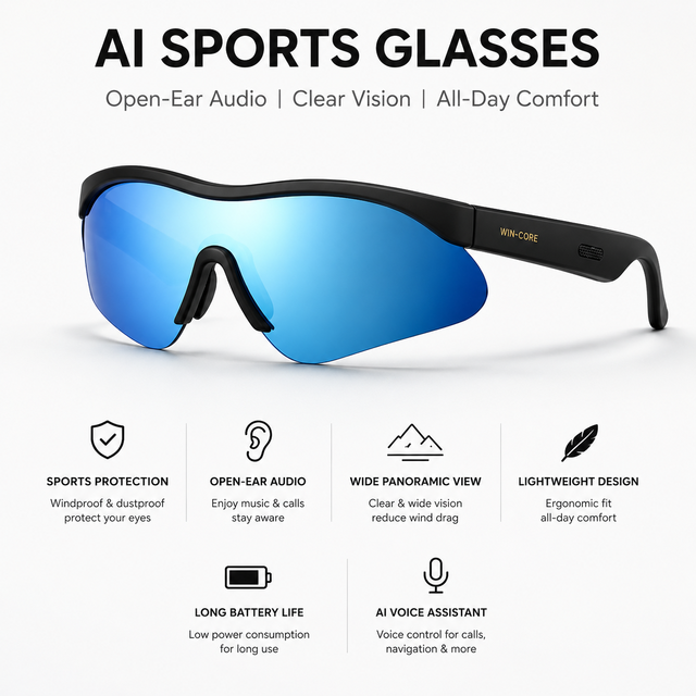 G200 AI Sports Smart Audio Glasses Wireless Cycling Sunglasses Open Ear Music Headphones AI Voice Assistant Wearables Gift