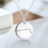 Collier Pendentif Signes du Zodiaque en Argent 925 avec Zircon Cubique, Design Personnalisé Fleur Empreinte Digitale Animal du Zodiaque, Bijoux Fins