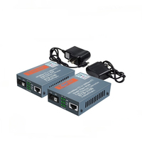 SIXIANTO HTB-3100AB Convertidor de Medios de Fibra Monomodo Simplex de 25 km y 10/100 Mbps, Equipo de Fibra Óptica
