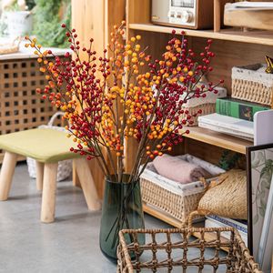 Ramas de Fruta de la Fortuna Artificiales CallaFloral, Rojas y Amarillas, Decoración Interior para el Hogar, Bodas y Manualidades, 120 cm - Product Image 1