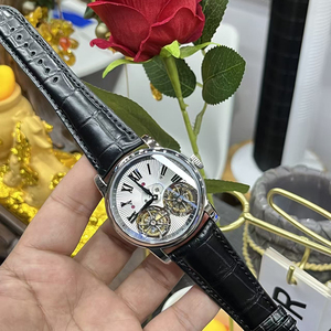 Reloj de Pulsera Mecánico Manual para Hombre, de Alta Gama, con Doble Tourbillon, Resistente al Agua, Esfera Plateada Luminosa, Esqueleto de Precisión - Product Image 3
