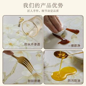 Luxury Floral Leather Desk Mat <b>Rectangle</b> Waterproof Writing Table Pad Customizable Size - Product Image 4