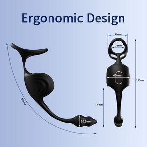 Anneau pénien de blocage, anneau anti-éjaculation masculin, œuf de massage prostatique, plug anal vibrant unisexe avec contrôle par application pour stimulation - Product Image 6