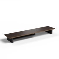 Support pliable en noyer à double couche pour deux moniteurs, ordinateurs portables, utilisation dans le salon