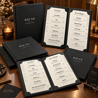 Menu de restaurant personnalisé en forme de livre relié, menu de cocktails en PU texturé relié rigide pour bar, café, restauration fine