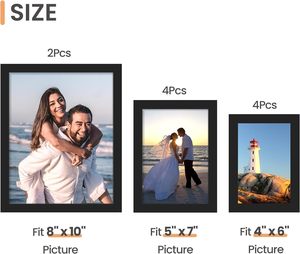 Cadres photo <span class=keywords><strong>collage</strong></span>, lot de 10, ensemble de cadres photo, décoration murale, affichage sur table, plusieurs tailles, galerie de <span class=keywords><strong>photos</strong></span> murale - Product Image 3