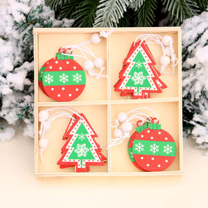 boules décoratives, pendentifs <span class=keywords><strong>en</strong></span> <span class=keywords><strong>bois</strong></span>, décorations <span class=keywords><strong>de</strong></span> <span class=keywords><strong>Noël</strong></span> peintes, petits cadeaux - Product Image 1