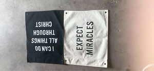 Trống Vải Bông Vải treo tường trang trí biểu ngữ tùy chỉnh in ấn vải Cờ biểu ngữ với grommets - Product Image 4