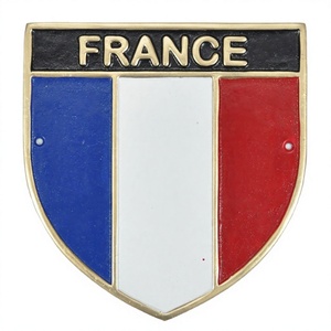 Placa decorativa de bandera de Francia, placa temática de bandera de país de alto valor, fácil instalación, tipo de señal de metal al mejor precio - Product Image 1