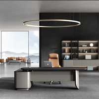 Bureau de direction moderne de luxe en forme de L avec table d'appoint, nouveau modèle de mobilier de bureau