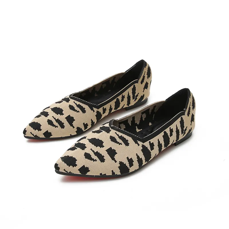 Sexy Ladies Leopard Casual Shoes Breathable Light Weight Women Fashion Dress Shoes Slip On Loafers Women's Flats
