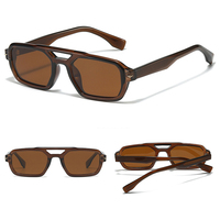 Lunettes de soleil rétro unisexes à double pont, monture fine polarisée en TR90, protection UV400, monture intégrale