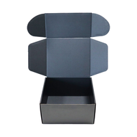 Échantillon gratuit Logo personnalisé noir mat petite boîte de papier ondulé pliable en carton pour l'expédition de courrier cosmétique