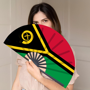 Abanicos Plegables de Plástico con la Bandera de Vanuatu al por Mayor, Abanico de Mano para Carnaval, Boda, Festival, Fiesta, Agencia de Viajes - Product Image 5
