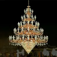 Moderne luxe k9 kristallen kroonluchter verlichting gouden kroonluchters hanglampen voor hotel