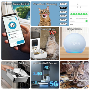 Kamera ile otomatik kedi besleyici ayarlanabilir açı 2.4G WiFi 6L zamanlı kediler için iki yönlü ses ile Pet gıda dağıtıcı küçük köpekler - Product Image 5