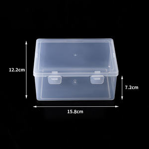 <b>Plastic</b> Transparent PP Storage Box 15.8x12.2x7.2cm With Lid Rectangle Jewelry Tool Fishing Tackle Accessory Container - Product Image 1