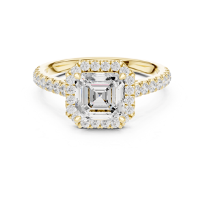 Anillo de Diamantes de Compromiso para Mujer, Tipo Solitario Halo Asscher, Diamante Cultivado en Laboratorio de 2 Quilates, Plata de Ley 925, para Boda, Fiesta, Aniversario - Product Image 6