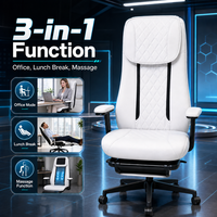 Chaise de bureau ergonomique électrique inclinable avec repose-pieds massant, chaise de travail portable pour ordinateur, poste de travail à domicile