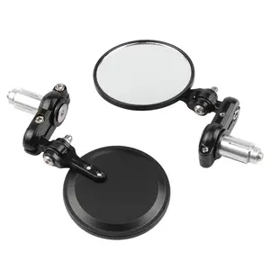 Espelho retrovisor dobrável para scooter, acessório giratório e ajustável em liga de alumínio preto, ideal para motocicletas
