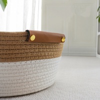 Lit rafraîchissant pour animaux de compagnie en corde de coton fait main, panier pour chat avec poignée, lit respirant pour animaux de compagnie pour l'été, pour chats d'intérieur et petits chiens