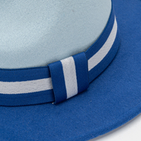 Grosir topi kain wol Fedora Vintage elegan warna Solid tepi lebar dua nada topi Jazz Fedora untuk wanita