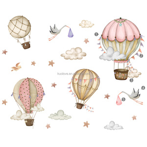 Étoiles et nuages envoyer enfant oiseau dessin animé stickers muraux <span class=keywords><strong>chambre</strong></span> de bébé maternelle décoration papier peint autocollants auto-adhésifs - Product Image 4