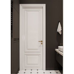 Francese interna in legno massello 2 porte a pannelli rialzati per interni case - Product Image 2