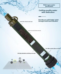Paille filtrante personnelle 0,01 micron, purificateur d'eau portable de survie 2000L, filtration d'urgence pour camping, randonnée, extérieur - Product Image 5