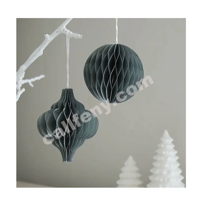 set of 2 christmas ornaments 10cm honeycomb ball with 12cm paper lantern for nordic christmas home decor accessories