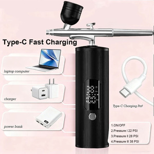 Airbrush Nail with <strong>Compressor</strong> Portable Handheld Airbrush Rechargeable Sprayer <strong>Tool</strong> for Painting Nails Art Cake Tattoo Make - Product Image 1