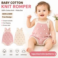 Romper de bebé de punto 3D de lujo con estampado de palomitas de maíz, 100% algodón, con lunares, elegante traje de sol para bebé, top personalizado de boutique